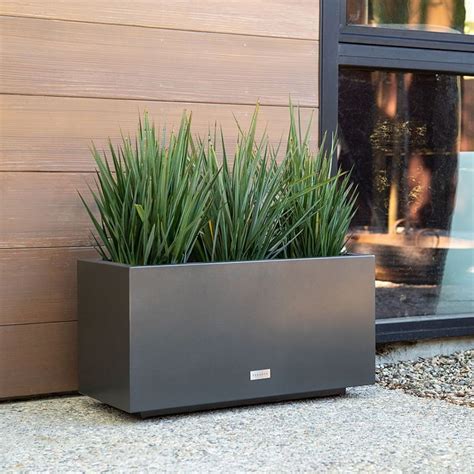 veradek metallic series indoor/outdoor long box planter|veradek rectangular planter.